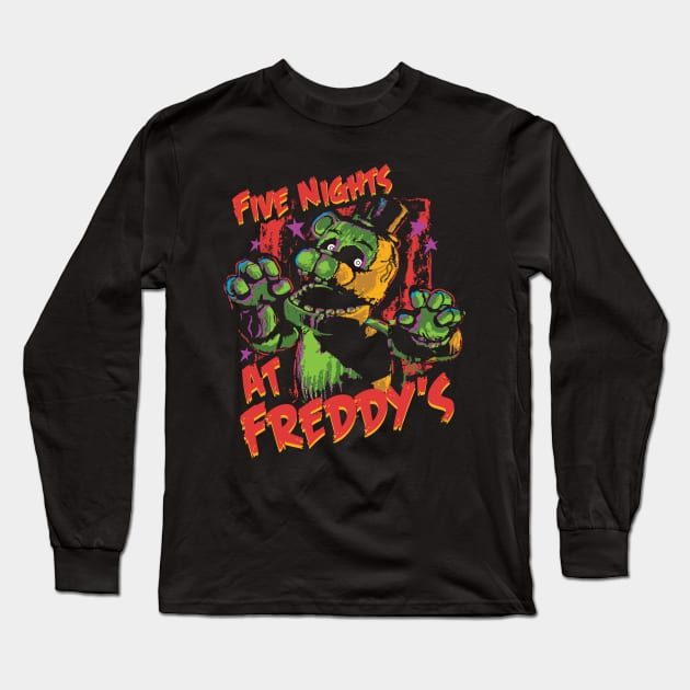 Five Nights At Freddy's Phantom Freddy Long Sleeve T-Shirt by DeepFriedArt